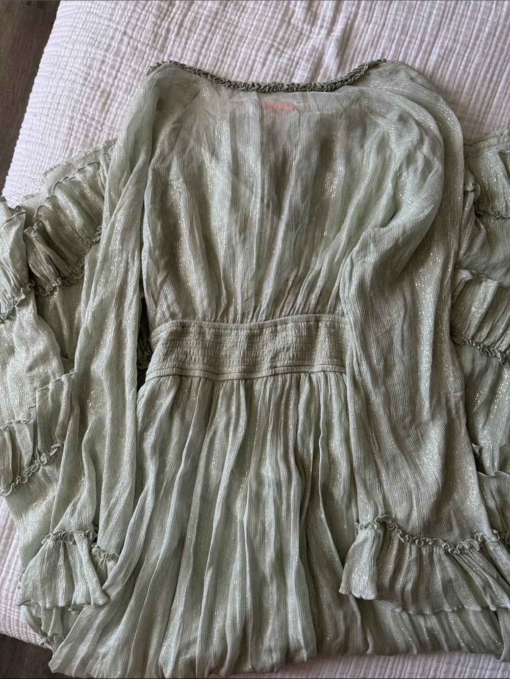 Free People Pale Mint Green Tiered Ruffle Maxi Dress - Picture 5 of 5